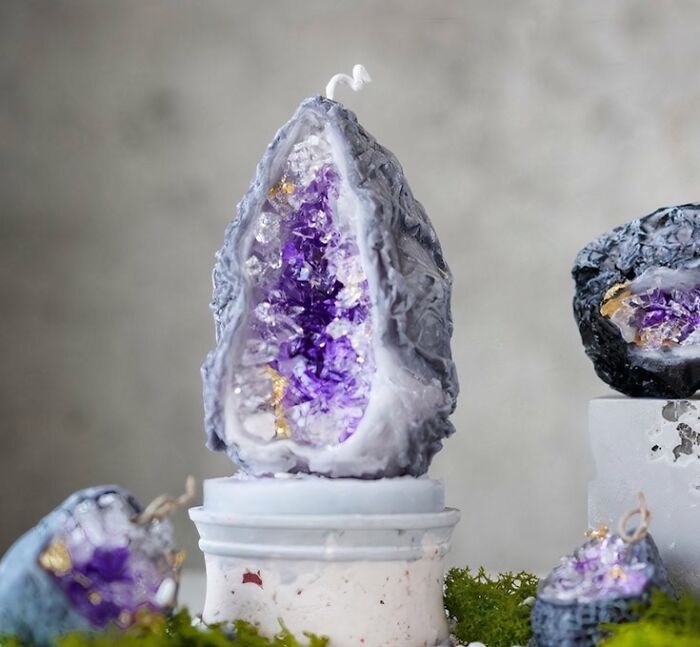 Growing Your Own Sugar Crystals Is For Kids. Try This Amethyst Geode Crystal Candle Making Course For A Real Challange!