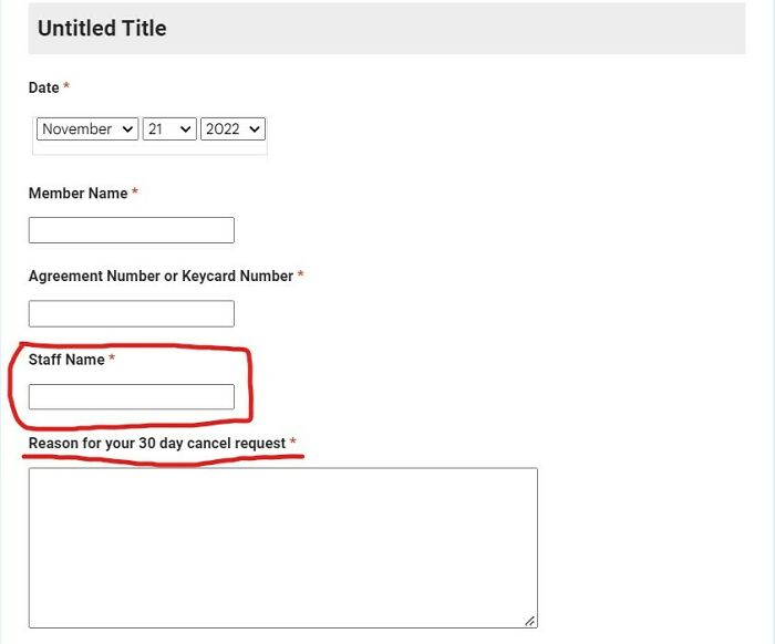 To Cancel My Gym Membership I Have To Know The "Staff Name" First