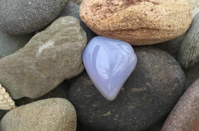 A Blue Mineral Stone Found In The Forest