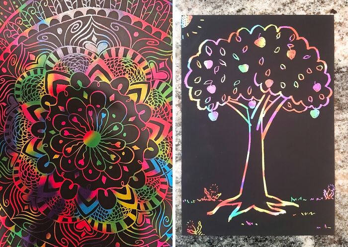 Let Your Mind Unwind By Doodling On This Fantastic Rainbow Scratch Paper 
