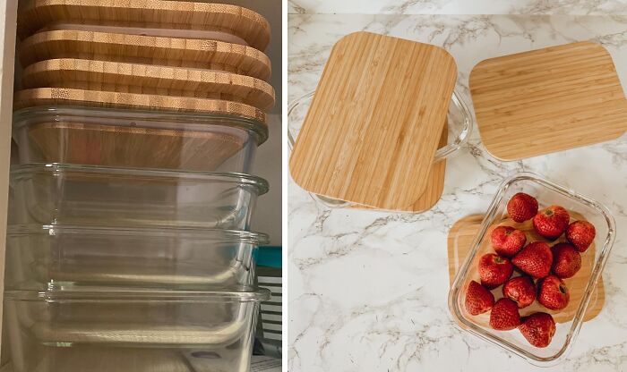 There Is Something About These Glass Containers With Bamboo Lids That Make Us Want To Eat Healthy