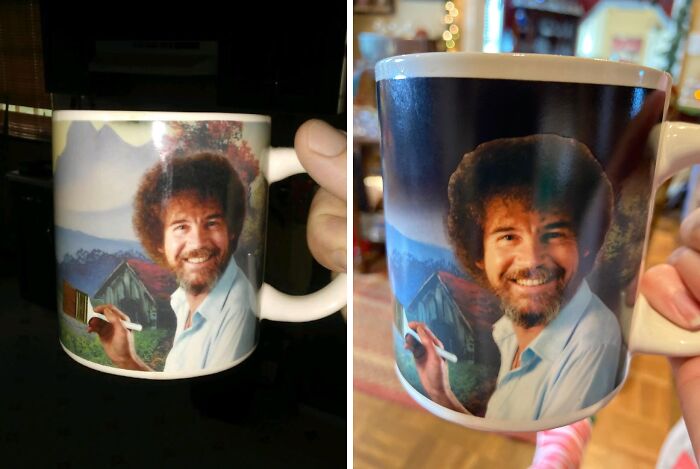  Avoid Any Happy Little Accidents By Enjoying Your Morning Coffee From This Bob Ross Heat Changing Mug 