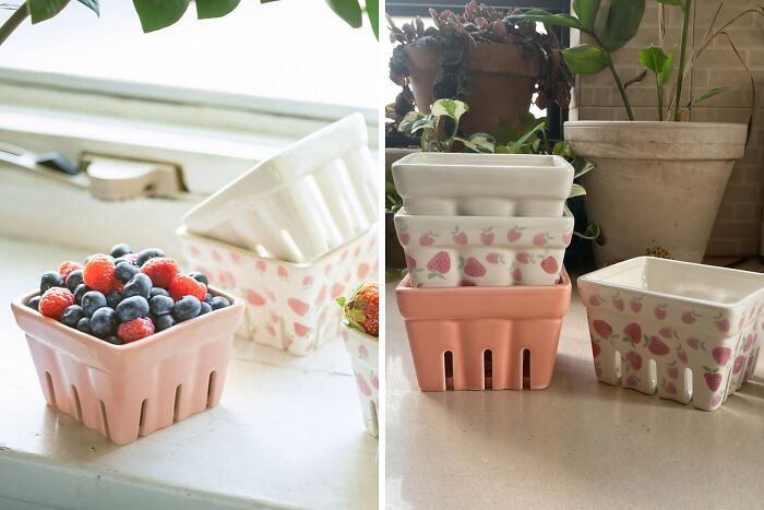 You Will Be Berry Sorry You Didn’t Buy This Farmhouse Ceramic Berry Basket Sooner