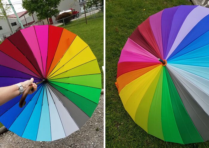  You Can Bring The Rainbow On A Rainy Day With This Fantastic Color Wheel Canopy Umbrella 