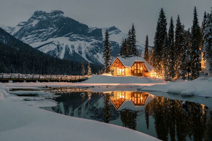 Deep Snow Came To Emerald Lake (British Columbia, Canada) [this Time A Photo Taken A Dusk]