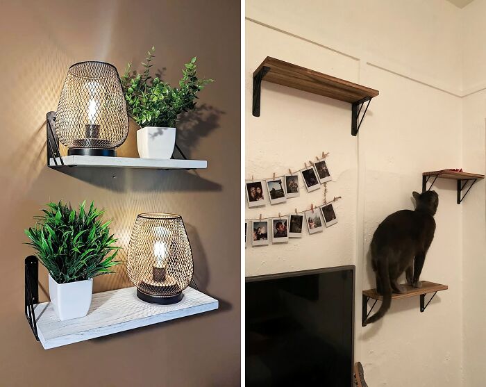These Chic Floating Wall Shelves Can Be Mounted In Two Ways!