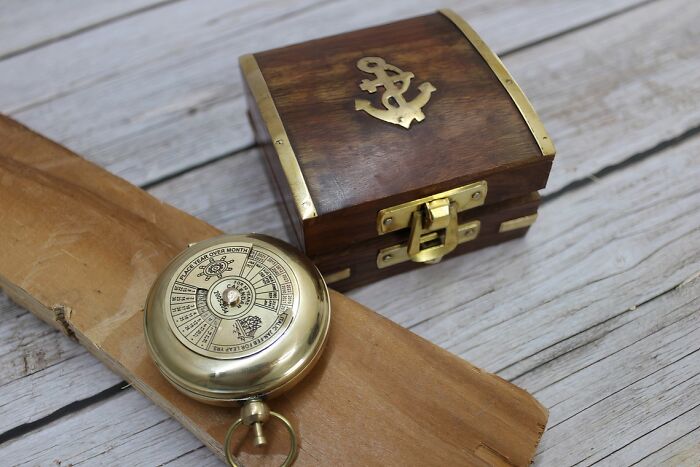 Navigate Your Way Through The Day With This Charming Antique Pocket Compass By Your Side
