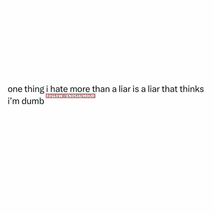 Text post expressing frustration with liars, capturing relatable humor about adulting challenges and everyday honesty.