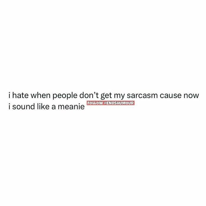 Relatable screenshot showing a humorous adulting quote about sarcasm and sounding like a meanie.