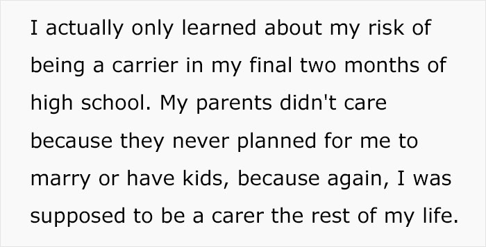 Son Infuriates Parents By Telling Them He Won't Be A Carer For His Two Disabled Siblings Son Infuriates Parents By Telling Them He Won't Be A Carer For His Two Disabled Siblings