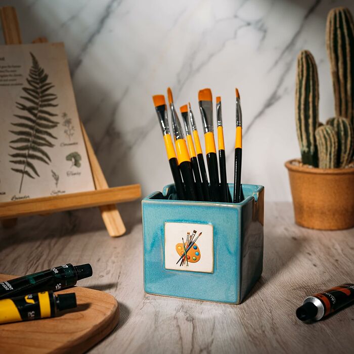 You Will Never Want To See Another Crusty Cleaning Cup Once You Have This Beautiful Paint Brush Holder & Cleaner 