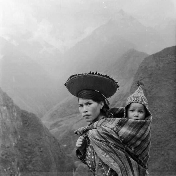 A Peruvian Woman And Her Baby In The Andes, 1930s
