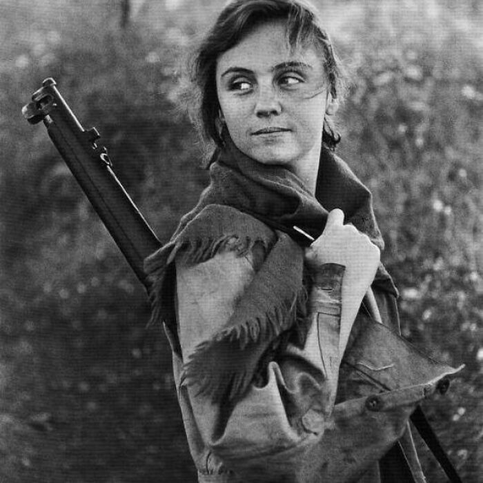 Spanish Woman Fighting For The Republican Loyalists In The Spanish Civil War