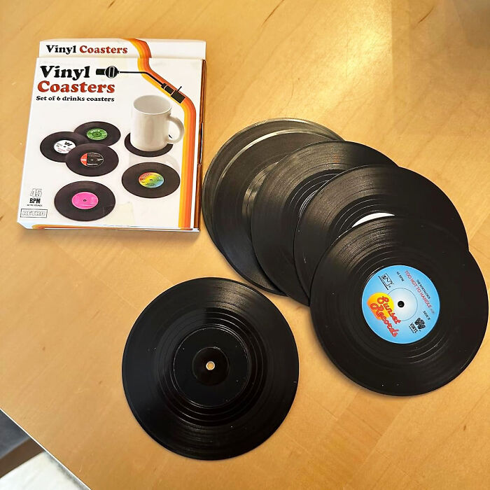 You Need To Give These Vinyl Record Disk Coasters A Spin