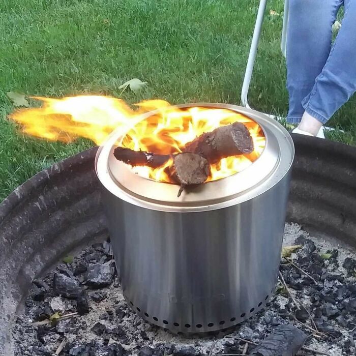 If You Like To Sit Around The Crackling Fire But Don't Want To Smoke Your Neighbor Out, Opt For This Smokeless Fire Pit