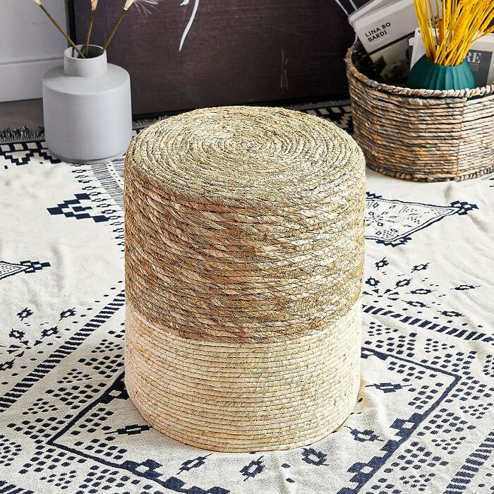 Add Some Woven Ottoman Poufs To Your Patio For Tons Of Rustic Charm