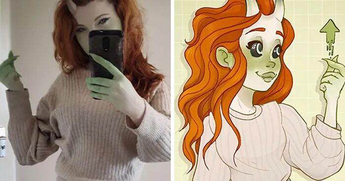 From Selfie To Cartoon: 18 Recreations By This Artist