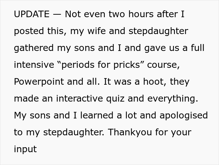 Man Gets Owned By Wife And Stepdaughter After He Complains About Menstrual Products Man Gets Owned By Wife And Stepdaughter After He Complains About Menstrual Products