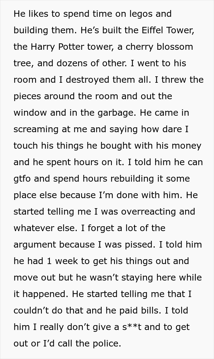 Guy Can’t Believe His GF Destroyed His LEGO Collection After He Threw Out Her Teddy Bear