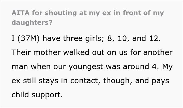 “Look What You Did”: Man Feels Horrible After Ex’s Insults Make Him Lose It In Front Of Kids “Look What You Did”: Man Feels Horrible After Ex’s Insults Make Him Lose It In Front Of Kids