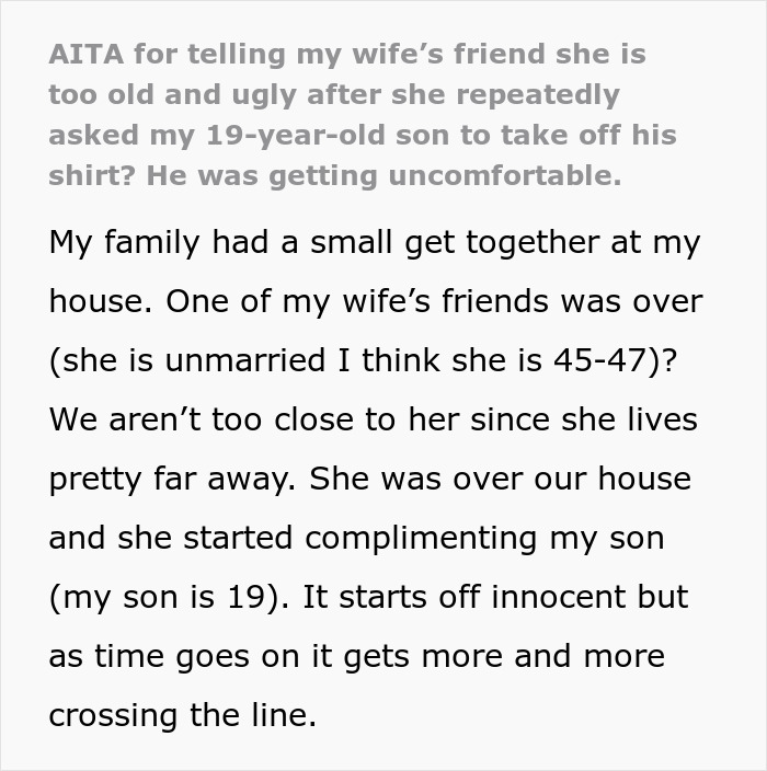 Dad’s Bold Defense Of Son Causes Rift With Wife After Her Friend Takes Flirting Too Far