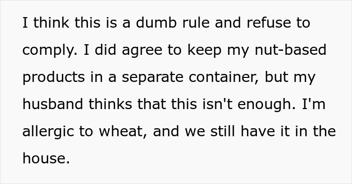 Man Puts Friend's Food Allergies Above Spouse's, So They Refuse To Get Rid Of Allergens At Home Man Puts Friend's Food Allergies Above Spouse's, So They Refuse To Get Rid Of Allergens At Home