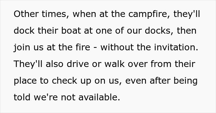 Lake Neighbors Keep Showing Up Uninvited, Woman Finally Loses It, Gets Called Rude Lake Neighbors Keep Showing Up Uninvited, Woman Finally Loses It, Gets Called Rude