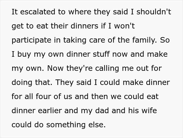 16YO Tells Stepmom It’s Not His Job To Feed Her Kids, She Blows Up At Him 16YO Tells Stepmom It’s Not His Job To Feed Her Kids, She Blows Up At Him