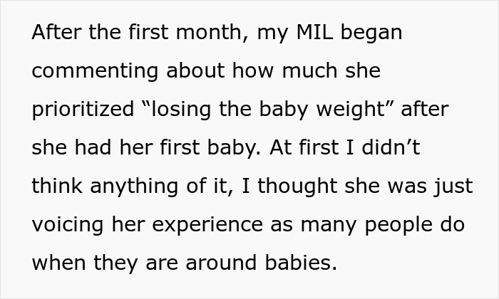 MIL Feels Entitled To Fat Shame DIL Who Just Gave Birth, It Backfires When She Stops Visiting MIL Feels Entitled To Fat Shame DIL Who Just Gave Birth, It Backfires When She Stops Visiting