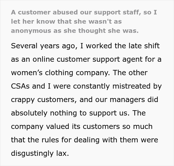“She Wasn’t As Anonymous As She Thought”: Ex-employee Puts A Stop To Nasty Customer’s Harassment “She Wasn’t As Anonymous As She Thought”: Ex-employee Puts A Stop To Nasty Customer’s Harassment