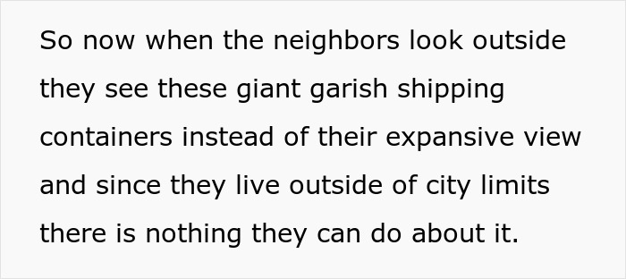 Folks Praise Woman Who Made A Whole Fence Of Shipping Containers To Ruin Entitled Neighbors' View Folks Praise Woman Who Made A Whole Fence Of Shipping Containers To Ruin Entitled Neighbors' View