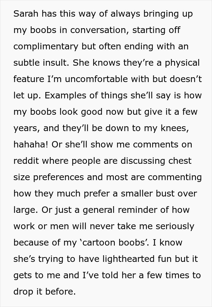 Coworker Keeps Mocking Woman Over Her Large Chest, It Finally Backfires On Her Coworker Keeps Mocking Woman Over Her Large Chest, It Finally Backfires On Her