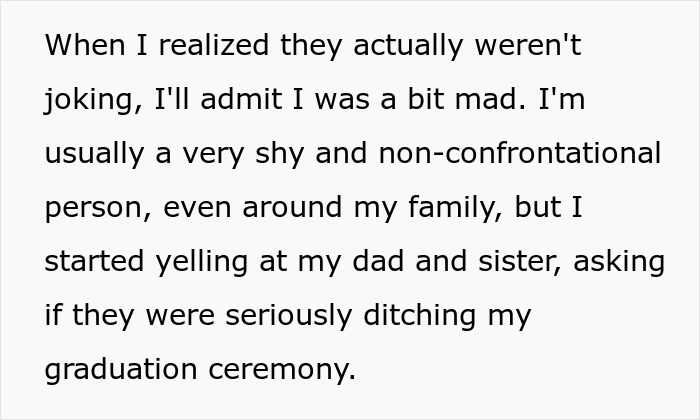 Teen Spites Dad And Sister Who Planned To Skip Her Graduation By Giving Away Their Tickets Teen Spites Dad And Sister Who Planned To Skip Her Graduation By Giving Away Their Tickets