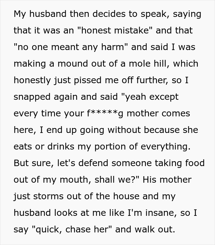 Mom Of Four At Her Wit's End After MIL Won’t Stop Eating All Their Food Mom Of Four At Her Wit's End After MIL Won’t Stop Eating All Their Food