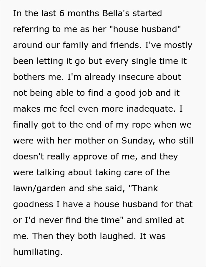 “House Husband” Feels Emasculated, Demands Wife Apologize Or He Won’t Do Any Housework “House Husband” Feels Emasculated, Demands Wife Apologize Or He Won’t Do Any Housework