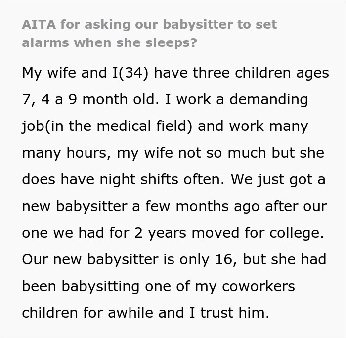 “You Get What You Pay For”: Dad Dragged For Expecting A 16 Y.O. Babysitter To Be Awake All Night “You Get What You Pay For”: Dad Dragged For Expecting A 16 Y.O. Babysitter To Be Awake All Night