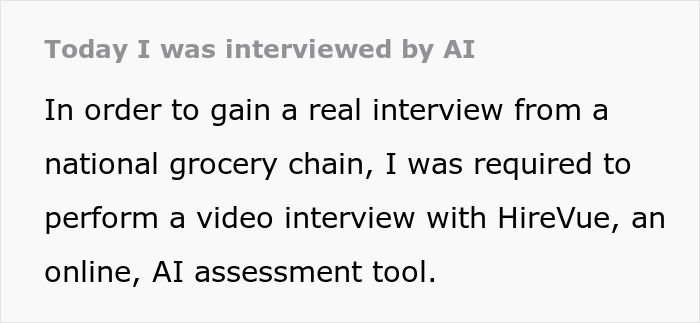 AI Job Interview Leaves Applicant Reeling: “This Is What Interviewing Has Become” AI Job Interview Leaves Applicant Reeling: “This Is What Interviewing Has Become”