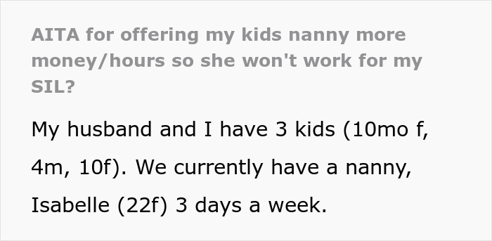 Woman Is Stunned As SIL Goes Negotiating With Nanny Behind Her Back But Gets Outbid Woman Is Stunned As SIL Goes Negotiating With Nanny Behind Her Back But Gets Outbid
