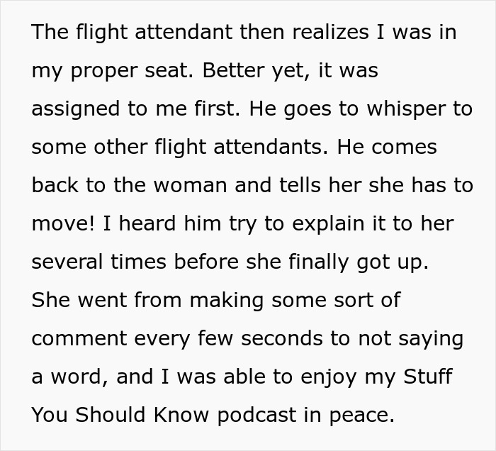 Woman Is Rude About Guy Being In Her Plane Seat, Gets Real Quiet After She's Asked To Move Woman Is Rude About Guy Being In Her Plane Seat, Gets Real Quiet After She's Asked To Move