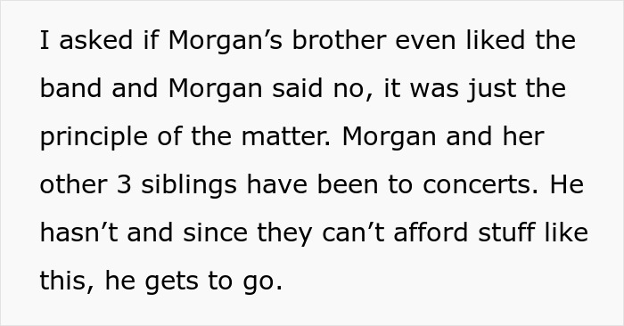 Girl With Several Siblings Is Upset After Mom Says Her Birthday Concert Tickets Will Go To Her Bro Girl With Several Siblings Is Upset After Mom Says Her Birthday Concert Tickets Will Go To Her Bro