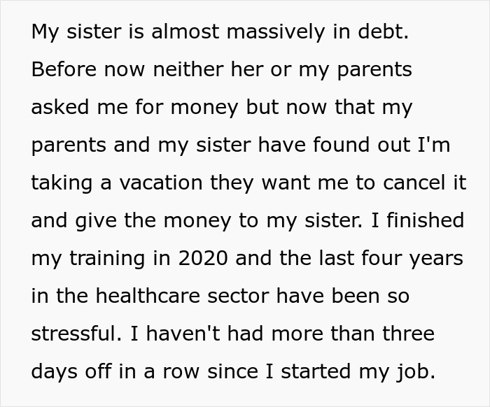 “This Is Insane”: Family Demands Person Go Into Debt To Help Sister Out With Legal Bills “This Is Insane”: Family Demands Person Go Into Debt To Help Sister Out With Legal Bills