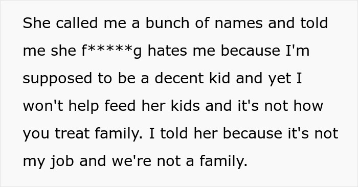 16YO Tells Stepmom It’s Not His Job To Feed Her Kids, She Blows Up At Him 16YO Tells Stepmom It’s Not His Job To Feed Her Kids, She Blows Up At Him