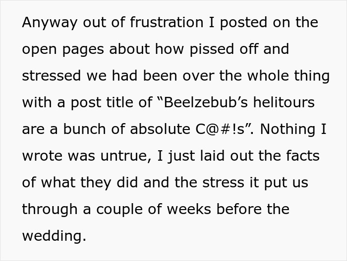 Helicopter Company Rejects An Order 3 Weeks Before Wedding, Relatives Take Some Sweet Revenge Helicopter Company Rejects An Order 3 Weeks Before Wedding, Relatives Take Some Sweet Revenge