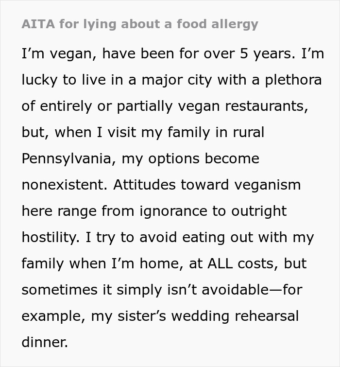 Family Humiliated And Charged Hundreds After Vegan Claims To Have Life-Threatening Allergies Family Humiliated And Charged Hundreds After Vegan Claims To Have Life-Threatening Allergies