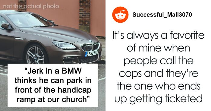 BMW Driver Blocks Wheelchair Ramp, Gets Chewed Out By Churchgoers