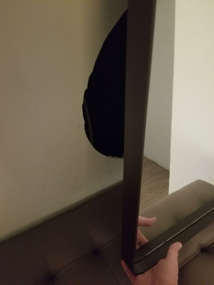 Saw The Full Mirror In My Hotel Room Randomly Shake And Discovered This Space In The Wall Behind It