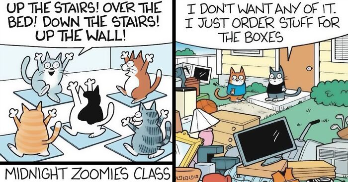 40 Relatable Comics If You’ve Ever Had A Cat, Created By Mark Parisi