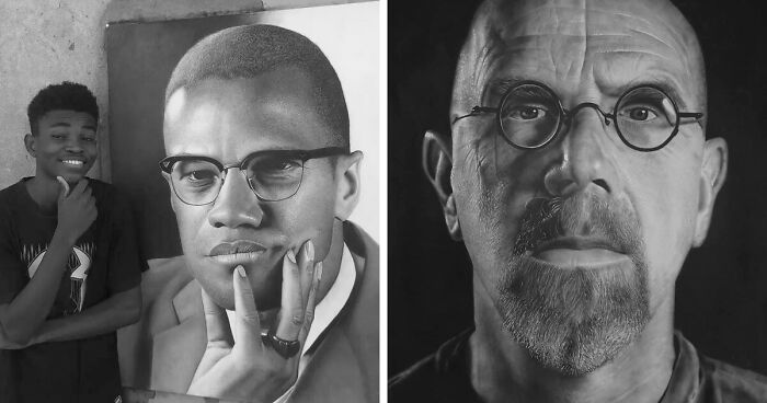 Young Nigerian Artist Draws Giant Hyper-Realistic Portraits Using Nothing But Charcoal (31 Pics)