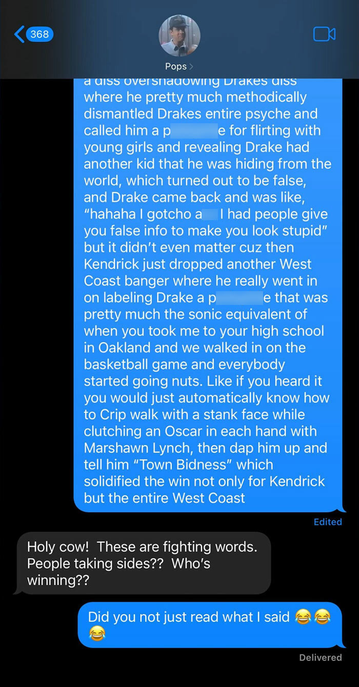 Tom Hanks, AKA “Pops,” Has Hilarious Text Exchange With Son Chet About Drake-Kendrick Lamar Beef