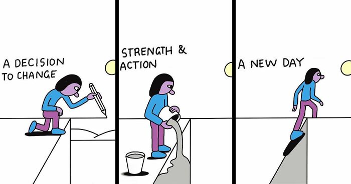 Artist Beautifully Illustrates Overcoming Relatable Life Challenges (68 Pics)